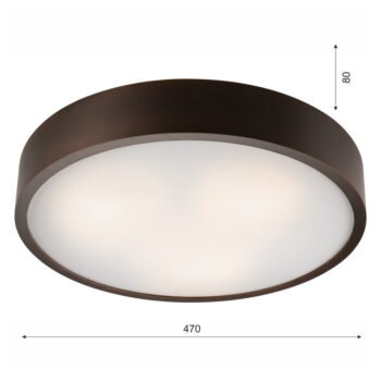 Tmavohnedé stropné svietidlo so skleneným tienidlom ø 47 cm Eveline – LAMKUR - Image 5