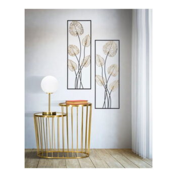 Kovová závesná dekorácia so vzorom listov Mauro Ferretti Luxy -B-, 31 x 90 cm - Image 2