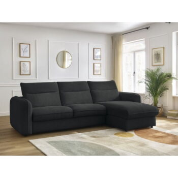 Čierna rozkladacia rohová pohovka (variabilná) Achille – Bobochic Paris - Image 3