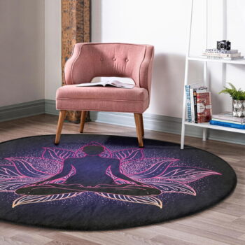 Tmavomodrý prateľný okrúhly koberec vhodný pre robotické vysávače ø 100 cm Comfort – Mila Home - Image 3
