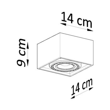 Sivé stropné svietidlo 14x14 cm Postiga – Nice Lamps - Image 6