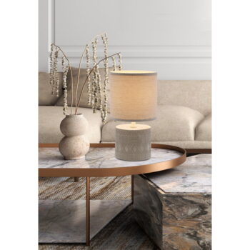 Sivá stolová lampa s textilným tienidlom (výška  26 cm) Dina – Candellux Lighting - Image 2