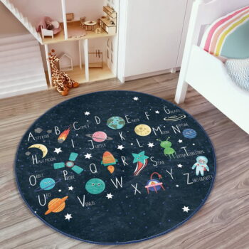 Tmavomodrý detský koberec ø 100 cm Comfort – Mila Home - Image 4