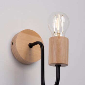 Nástenné svietidlo v čierno-prírodnej farbe Dazzle – Nice Lamps - Image 11