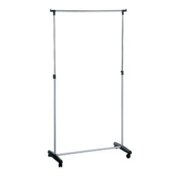 Kovový teleskopický/pojazdný stojan na oblečenie v striebornej farbe – Premier Housewares