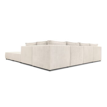 Krémovobiela menčestrová rohová pohovka (do tvaru "U"/variabilná) Nihad modular – Bobochic Paris - Image 10