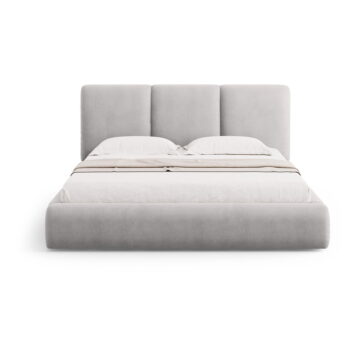 Svetlosivá čalúnená dvojlôžková posteľ s úložným priestorom s roštom 200x200 cm Brody – Mazzini Beds - Image 3