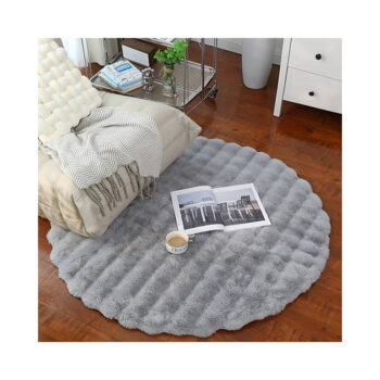 Svetlosivý umývateľný okrúhly koberec ø 150 cm Bubble Grey – Mila Home - Image 3