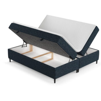 Tmavomodrá boxspring posteľ s úložným priestorom 200x200 cm Araya – Maison de Rêve - Image 11