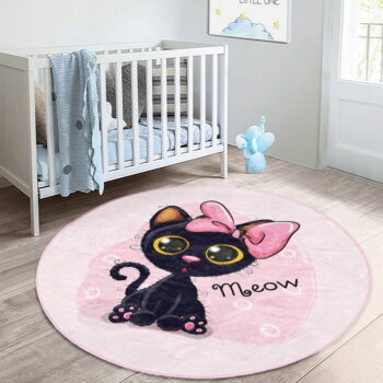 Ružový detský koberec ø 80 cm Comfort – Mila Home - Image 3