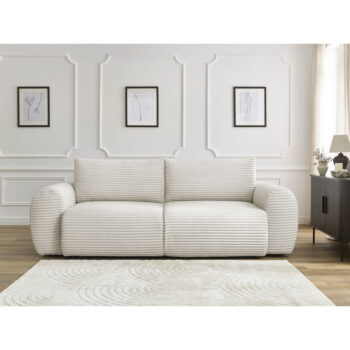 Krémová menčestrová rozkladacia pohovka 257 cm Lucien – Bobochic Paris - Image 8