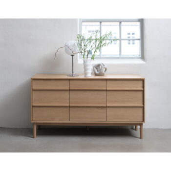 Nízka komoda v dekore duba v prírodnej farbe 75x140 cm Ponza – Unique Furniture – Obrázok 7