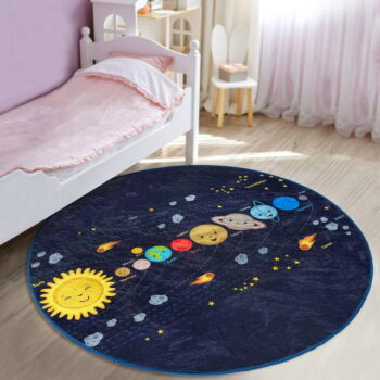 Tmavomodrý detský koberec ø 100 cm Comfort – Mila Home - Image 4