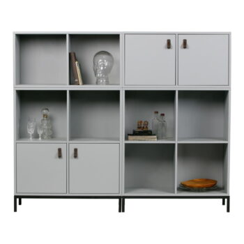 Sivá modulárna knižnica z borovicového dreva 81x81 cm Vt – vtwonen - Image 3
