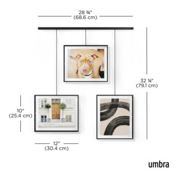 Čierne kovové rámčeky na stenu v súprave 3 ks 73x82 cm Exhibit – Umbra – Obrázok 8