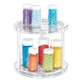 Okrúhly otočný dvojposchodový podstavec na dózy iDesign The Home Edit, ⌀ 24,1 cm – Obrázok 4