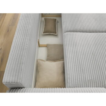 Svetlosivá menčestrová rozkladacia pohovka 257 cm Lucien – Bobochic Paris - Image 3