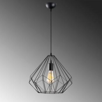Čierne závesné svietidlo s kovovým tienidlom ø 37 cm Diamond – Opviq lights - Image 4