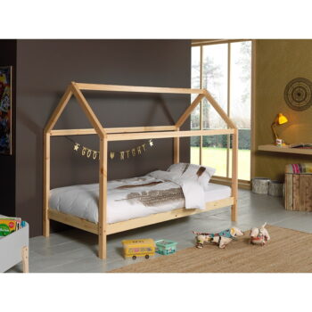 Domčeková detská posteľ z borovicového dreva v prírodnej farbe 90x200 cm DALLAS – Vipack - Image 2