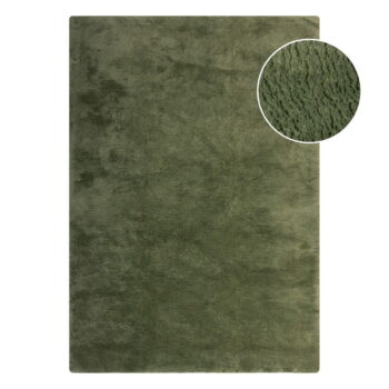 Tmavozelená syntetická kožušina 160x230 cm Faroe Wool Look Fur – Flair Rugs