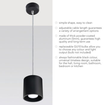Čierne závesné svietidlo Nice Lamps Roda - Image 8