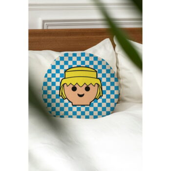 Detský vankúšik s prímesou ľanu Checkerboard – Playmobil - Image 2