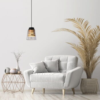 Čierne závesné svietidlo so skleneným tienidlom Fresno - Candellux Lighting - Image 3