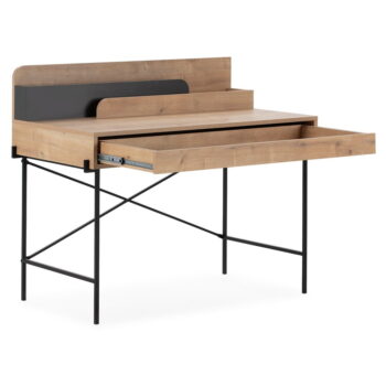 Pracovný stôl z dubového dreva so sekretárom 60x113 cm Lila – Marckeric – Obrázok 4