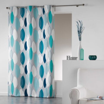 Modrý záves 140x240 cm Leafy – douceur d'intérieur - Image 2