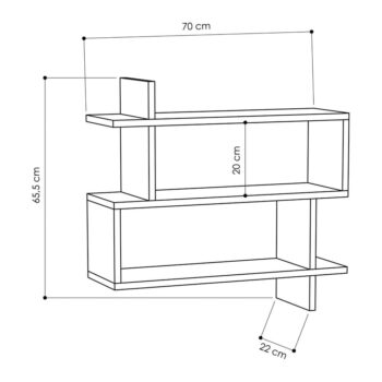 Poschodová polica v dekore duba v prírodnej farbe 70 cm Paralel – Kalune Design - Image 3