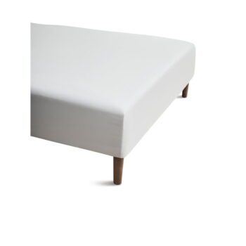 Biela napínacia plachta z bavlneného perkálu 140x200 cm Percale - JUNA