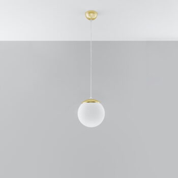 Závesné svietidlo v zlatej farbe so skleneným tienidlom ø 20 cm Cezab – Nice Lamps - Image 3