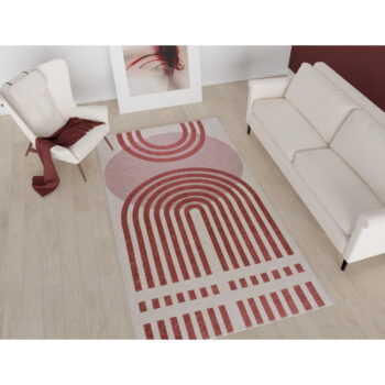Červeno-biely umývateľný koberec 50x80 cm - Vitaus – Obrázok 2