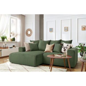 Zelená zamatová rohová pohovka Enjoy – Bobochic Paris - Image 7