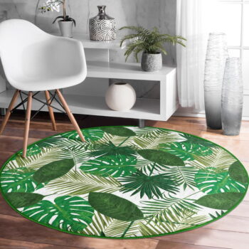 Zelený prateľný okrúhly koberec vhodný pre robotické vysávače ø 120 cm Comfort – Mila Home - Image 4