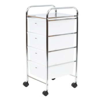 Plastový pojazdný regál v bielo-striebornej farbe 33x79 cm – Premier Housewares