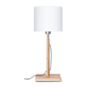Stolová lampa s bielym tienidlom a konštrukciou z bambusu Good&Mojo Fuji - Image 4