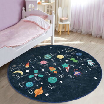 Tmavomodrý detský koberec ø 100 cm Comfort – Mila Home - Image 5