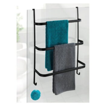 Čierny samodržiaci vešiak na uteráky Wenko Towel Holder Black, 21 × 54 cm - Image 5