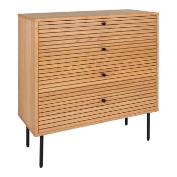 Vysoká komoda v dekore duba v prírodnej farbe 80x85 cm Kyoto – House Nordic – Obrázok 3