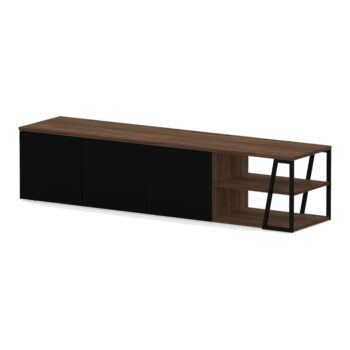 Čierny TV stolík v dekore orecha 190x45 cm Albi - TemaHome – Obrázok 2