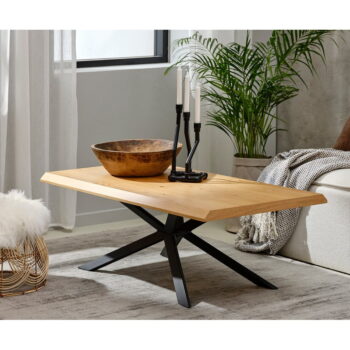 Hnedý konferenčný stolík s doskou v dubovom dekore 68x130 cm Arno – Unique Furniture - Image 2