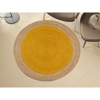 Okrúhly koberec v prírodnej a horčicovej farbe ø 120 cm Mahon – Universal - Image 2