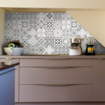 Sada 30 nástenných samolepiek Ambiance Cement Tiles Shade of Gray Bari, 10 × 10 cm – Obrázok 4