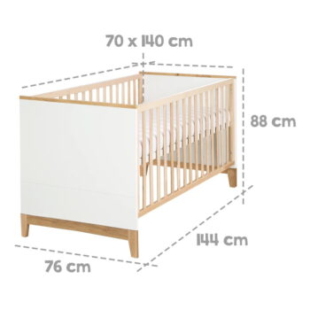 Postieľka z bukového dreva v bielo-prírodnej farbe 70x140 cm Finn – Roba - Image 5