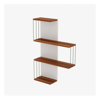 Poschodová polica v dekore borovice v bielej a prírodnej farbe 64 cm Cambel – Kalune Design - Image 2