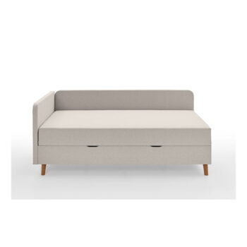 Béžová čalúnená jednolôžková posteľ s úložným priestorom 90x200 cm Cabana - Meise Möbel - Image 2