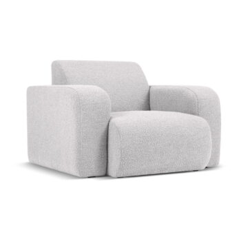 Svetlosivé kreslo z textílie bouclé Molino – Micadoni Home - Image 2