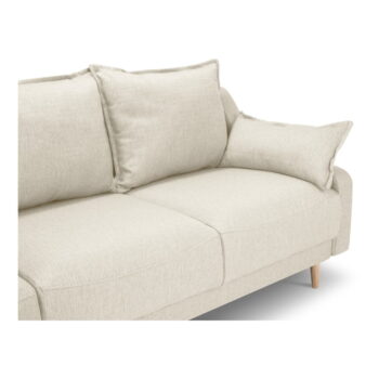 Krémovobiela rozkladacia pohovka s úložným priestorom Mazzini Sofas Freesia - Image 3