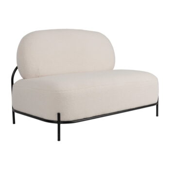 Krémová pohovka z textílie buklé 125 cm Polly – White Label - Image 2